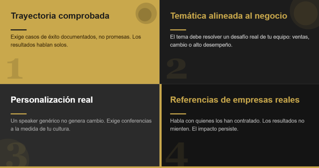 Guía para contratar un speaker para empresas en Colombia - 4 criterios clave